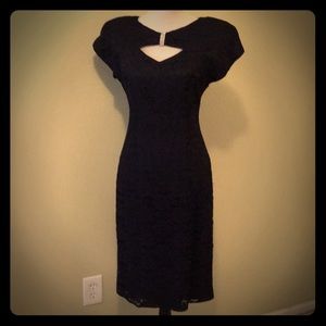 Vintage 80’s formal black lace dress size 10